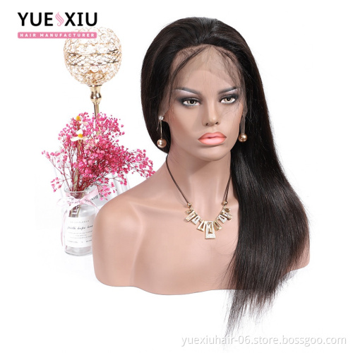 4*4 Human Lace Closure Wig Brazilian Virgin Human Hair Lace Wigs With Bangs Silky Straight